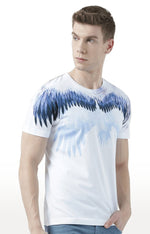 Huetrap White Mens Short Sleeve Graphic Printed Tshirt-HT17MKGRAWHT00861