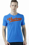 Huetrap Blue Mens Short Sleeve Graphic Printed Tshirt-HT17MKGRASUR01128