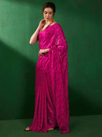 Saree Mall Women's Chiffon Pink Embellished Designer Saree With Blouse Piece-VEDNSHI5063A