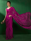 Saree Mall Women's Chiffon Magenta Embellished Designer Saree With Blouse Piece-VEDNSHI5063B