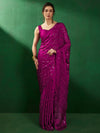 Saree Mall Women's Chiffon Magenta Embellished Designer Saree With Blouse Piece-VEDNSHI5063B