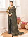 Saree Mall Women's Brasso Black Printed Designer Saree With Blouse Piece-VENICBS40113