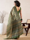 Ahika Women Green Linen Abstract Printed Saree-VFSAR1023