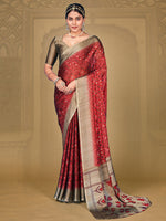 Saree Mall Women's Chiffon Maroon Printed Designer Saree With Blouse Piece-VICTORIA2007