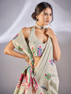 Saree Mall Women's Cotton Blend Grey Woven Design Designer Saree With Blouse Piece-VIHANA87204