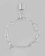 Mens Silver Plated Lock Bracelet-VOJ083