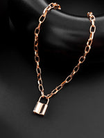 Mens Gold Plated Lock Chain-VOJ084