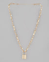 Mens Gold Plated Lock Chain-VOJ084