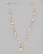 Mens Gold Plated Lock Chain-VOJ084