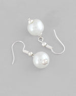 Silver Plated Pearls and AD-Studded Necklace & Earrings-VOJ092