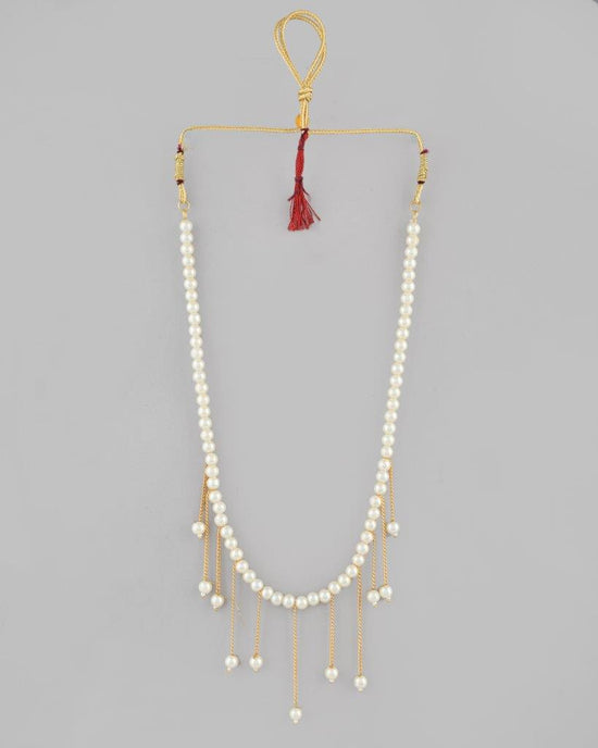 Gold Plated Pearl Beads Necklace-VOJ098