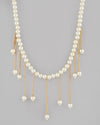 Gold Plated Pearl Beads Necklace-VOJ098