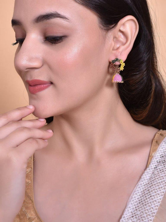 Multi Color Contemporary Jhumka Earrings-VOJ100