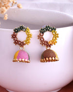 Multi Color Contemporary Jhumka Earrings-VOJ100