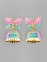 Multi Color Butterfly Contemporary Jhumka Earrings-VOJ106