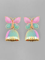 Multi Color Butterfly Contemporary Jhumka Earrings-VOJ106