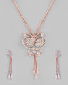 Rose Gold Plated Butterfly Design Pendant Set-VOJ108