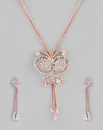 Rose Gold Plated Butterfly Design Pendant Set-VOJ108