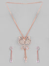 Rose Gold Plated Butterfly Design Pendant Set-VOJ108