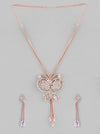 Rose Gold Plated Butterfly Design Pendant Set-VOJ108