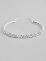 Silver Plated Choker Two Layer Necklace-VOJ109