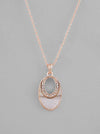 Rose Gold Plated Oval Pandent Chain-VOJ110