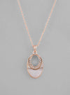 Rose Gold Plated Oval Pandent Chain-VOJ110