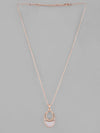 Rose Gold Plated Oval Pandent Chain-VOJ110