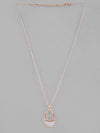 Rose Gold Plated Oval Pandent Chain-VOJ110