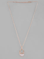 Rose Gold Plated Oval Pandent Chain-VOJ110