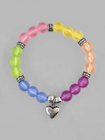 Multi Colour Beaded Elasticated Bracelet-VOJ111