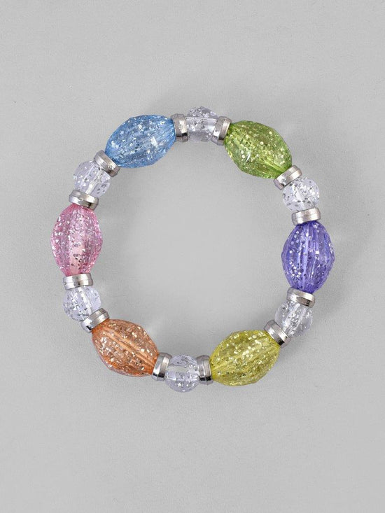 Multi Colour Beaded Elasticated Bracelet-VOJ112