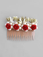 Rose Embellished Comb Pin-VOJ113