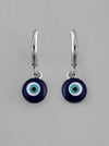 Silver Plated Contemporary Evel Eye Drop Earrings-VOJ118