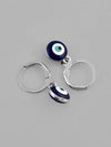 Silver Plated Contemporary Evel Eye Drop Earrings-VOJ118