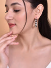 White Pearl With Silver Bead Hoop Earrings-VOJ119