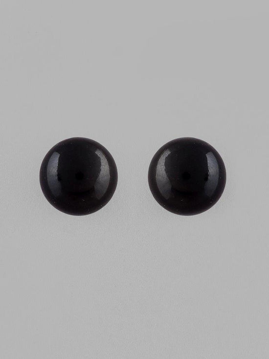 Black Circular Studs Earrings-VOJ120