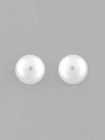 White Circular Studs Earrings-VOJ121