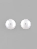 White Circular Studs Earrings-VOJ121