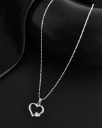 Silver Plated Heart Pandent Chain-VOJ128