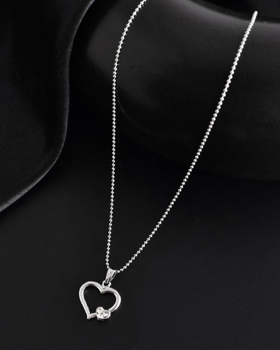 Silver Plated Heart Pandent Chain-VOJ128