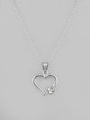 Silver Plated Heart Pandent Chain-VOJ128