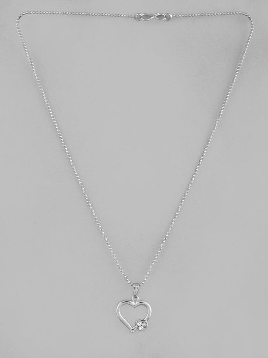 Silver Plated Heart Pandent Chain-VOJ128