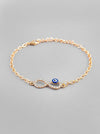 Gold Plated Evil Eye Charm Bracelet-VOJ130