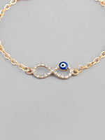 Gold Plated Evil Eye Charm Bracelet-VOJ130