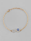 Gold Plated Evil Eye Charm Bracelet-VOJ130