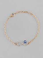 Gold Plated Evil Eye Charm Bracelet-VOJ130