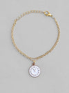 Gold Plated White Clock Charm Bracelet-VOJ132