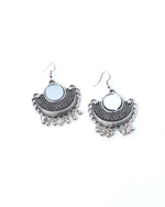 Oxidised Silver Plated Mirror And Ghungharoo Beads Jewellery Set-VOJ201