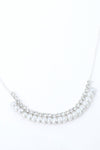 Silver Plated White Pearl Studded Choker Jewellery Set-VOJ206